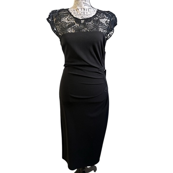 HALE BOB Black Lace Trim Short Sleeved
Bodycon Dress (S) NWT - Picture 6 of 17
